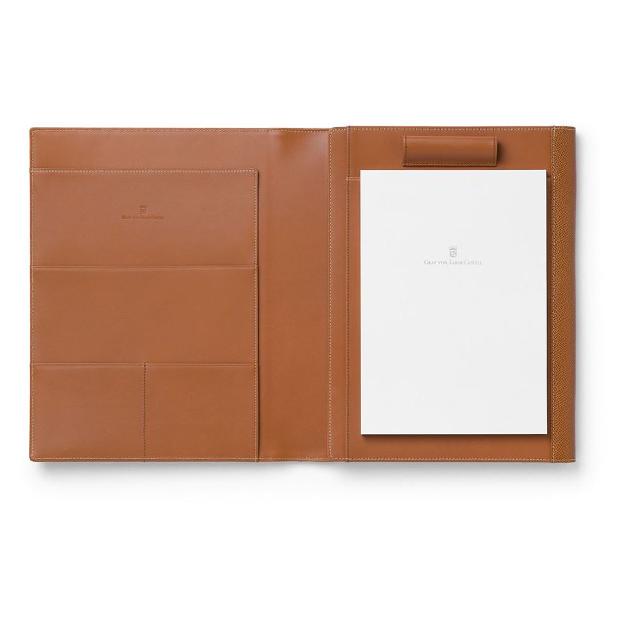 Graf-von-Faber-Castell - Carpeta conferencia Epsom A5 compartimento tablet, Coñac