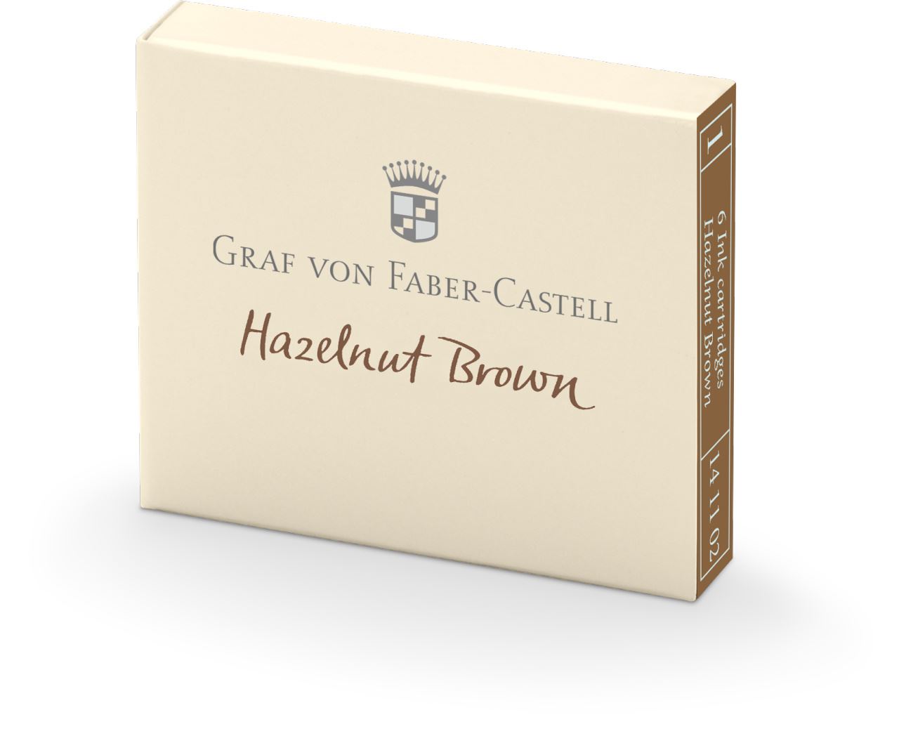 Graf-von-Faber-Castell - 6 cartuchos de tinta, Marrón Avellana