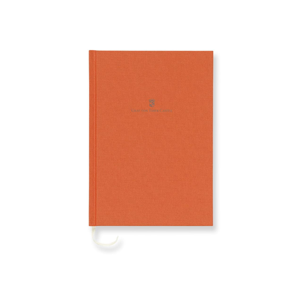 Graf-von-Faber-Castell - Cuaderno con cubierta de lino tamaño A5 naranja